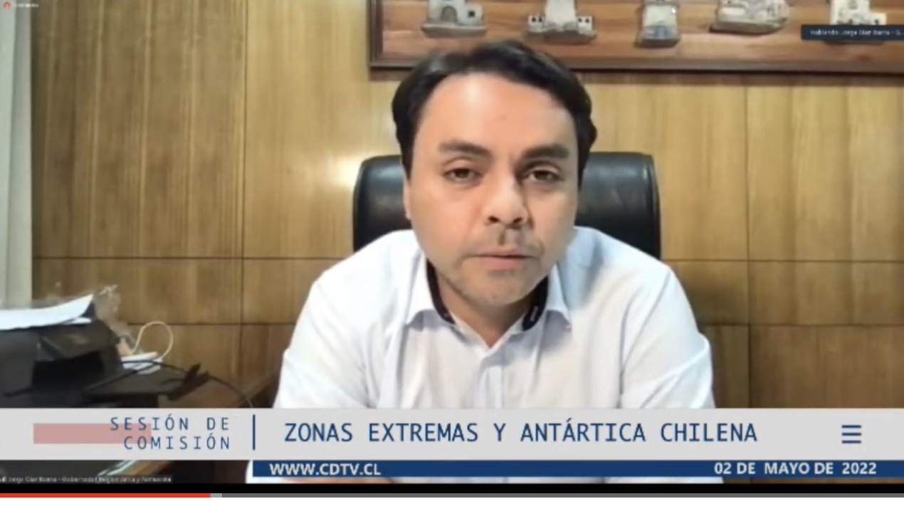 Gobernador regional Jorge Díaz Ibarra, exponiendo en la Comisión de Zonas Extremas de la Cámara de Diputados